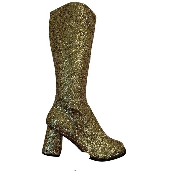 Ellie Women's Gold Glitter Go-Go Chelsea Boots Size 10 - Picture 1 of 9